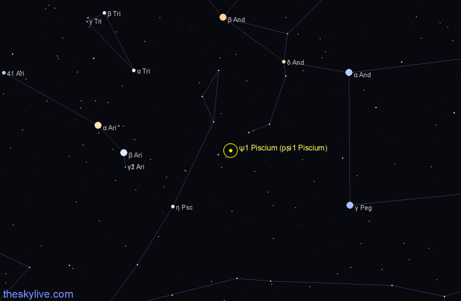 Finder chart ψ1 Piscium (psi1 Piscium) star