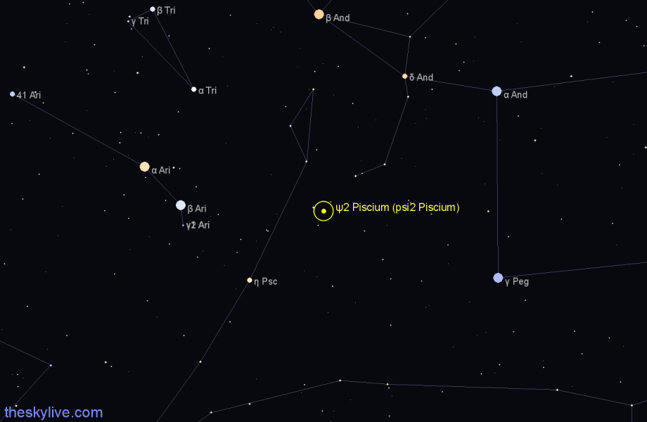 Finder chart ψ2 Piscium (psi2 Piscium) star