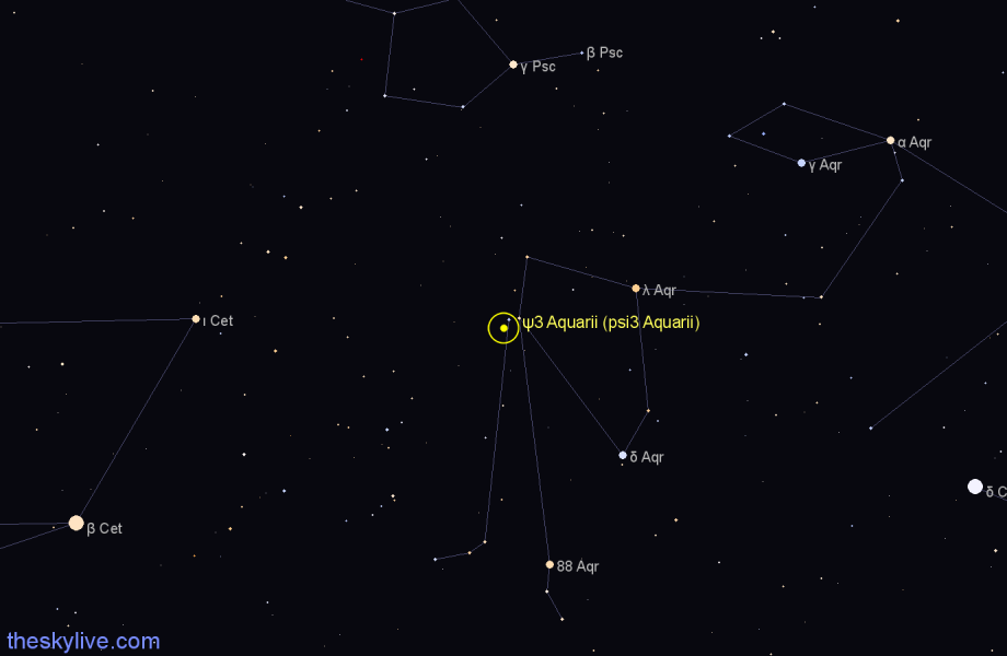 Finder chart ψ3 Aquarii (psi3 Aquarii) star