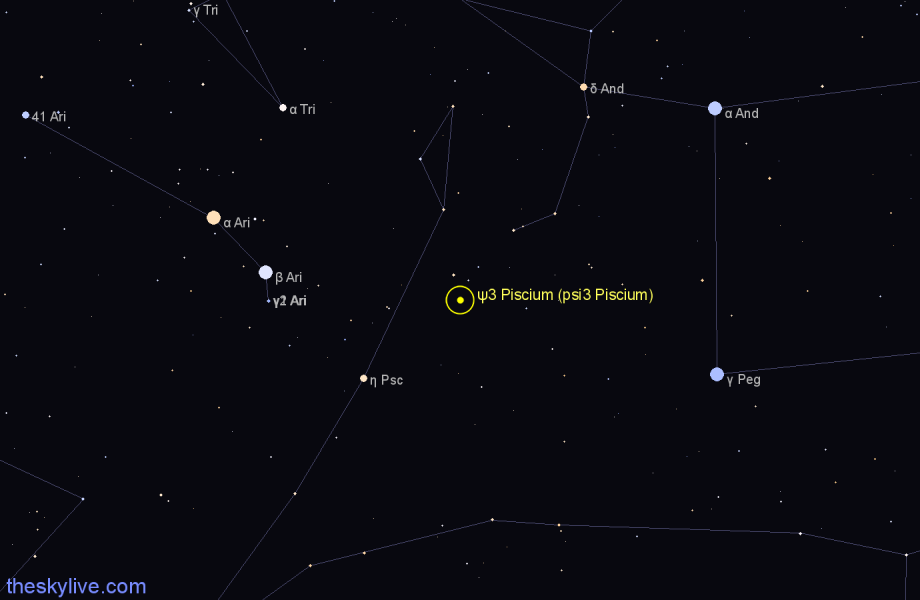 Finder chart ψ3 Piscium (psi3 Piscium) star