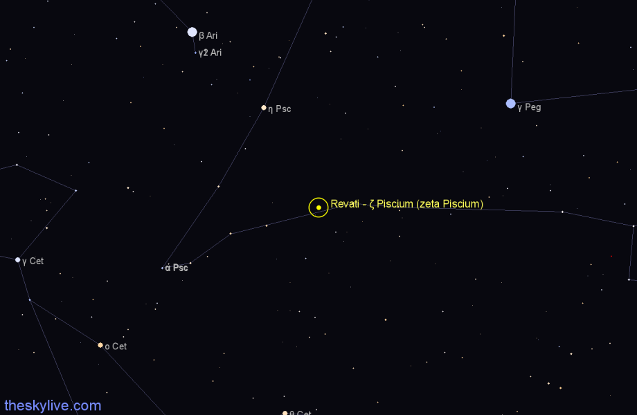 Finder chart Revati - ζ Piscium (zeta Piscium) star