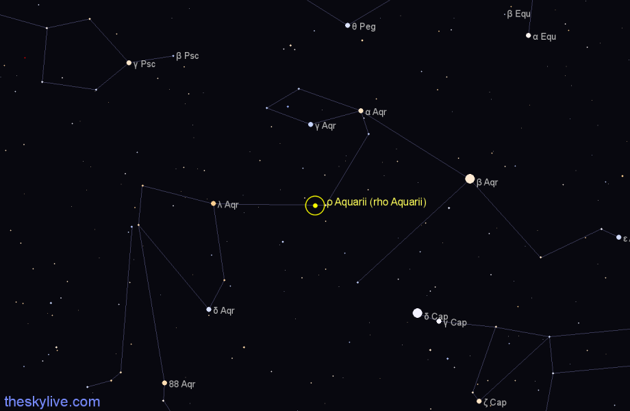 Finder chart ρ Aquarii (rho Aquarii) star