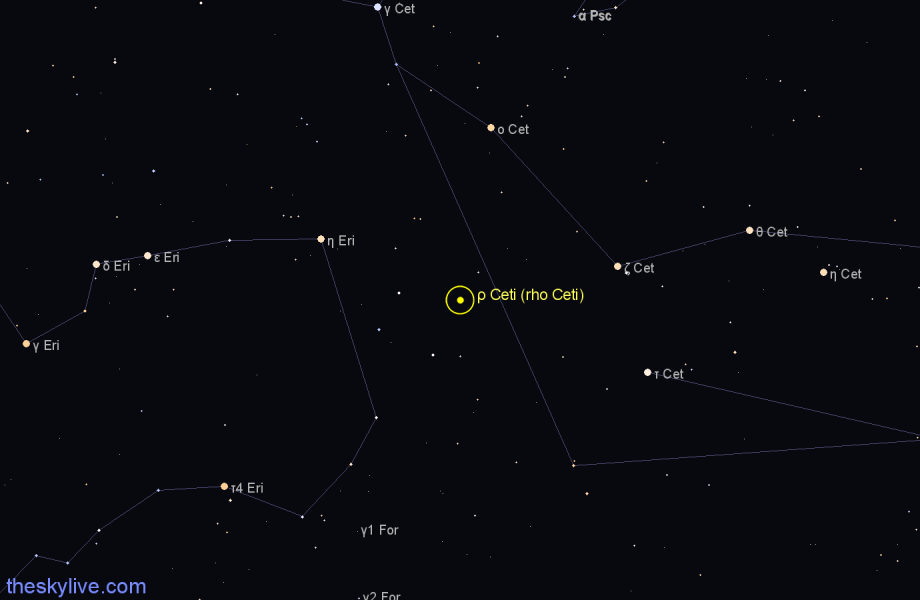 Finder chart ρ Ceti (rho Ceti) star