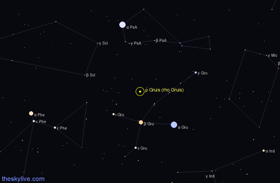 Finder chart ρ Gruis (rho Gruis) star