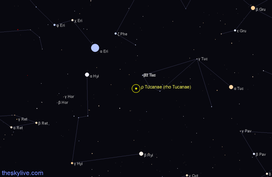 Finder chart ρ Tucanae (rho Tucanae) star