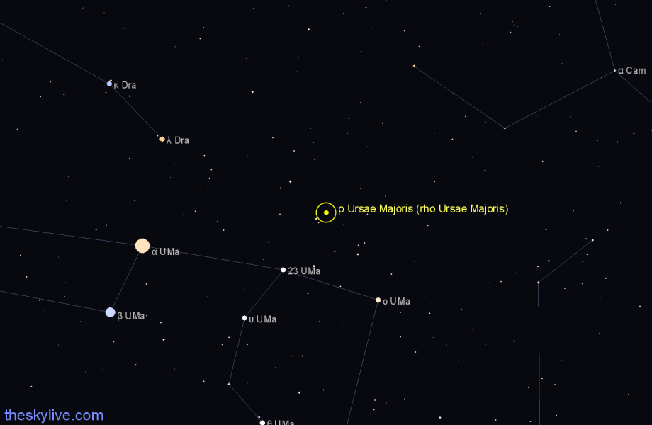 Finder chart ρ Ursae Majoris (rho Ursae Majoris) star