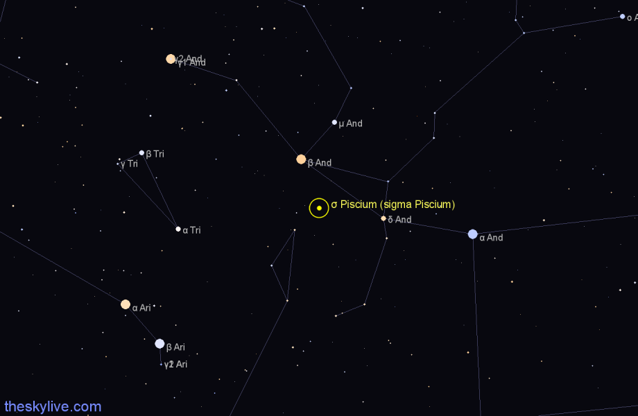 Finder chart σ Piscium (sigma Piscium) star