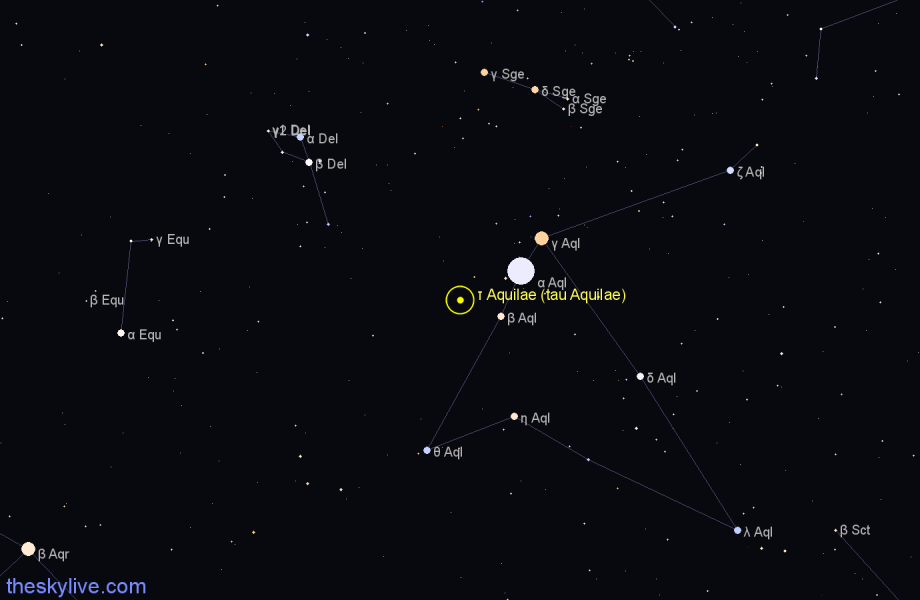 Finder chart τ Aquilae (tau Aquilae) star