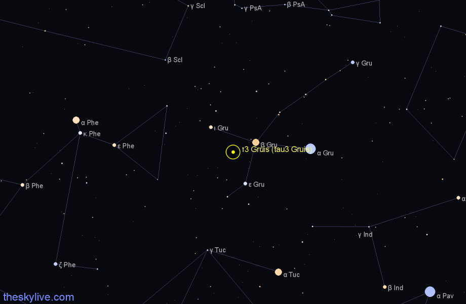 Finder chart τ3 Gruis (tau3 Gruis) star