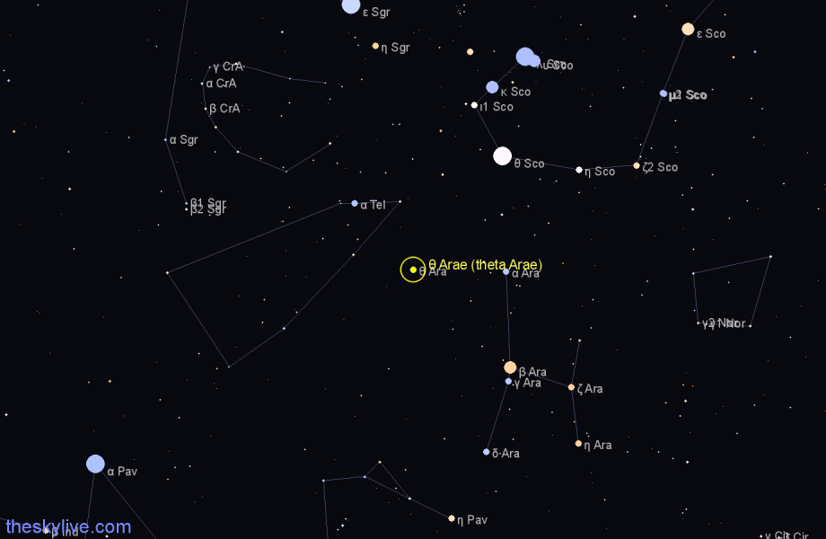 Finder chart θ Arae (theta Arae) star
