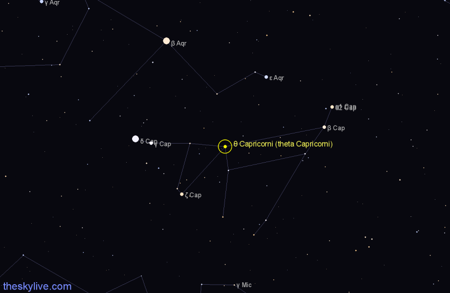 Finder chart θ Capricorni (theta Capricorni) star