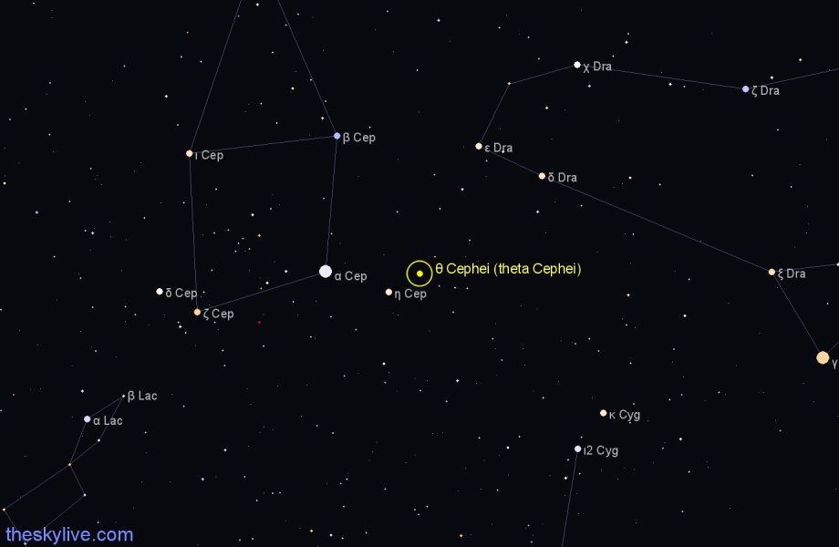 Finder chart θ Cephei (theta Cephei) star