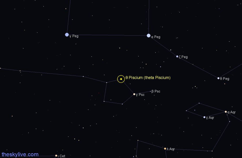 Finder chart θ Piscium (theta Piscium) star