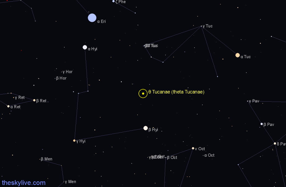 Finder chart θ Tucanae (theta Tucanae) star