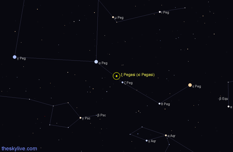 Finder chart ξ Pegasi (xi Pegasi) star