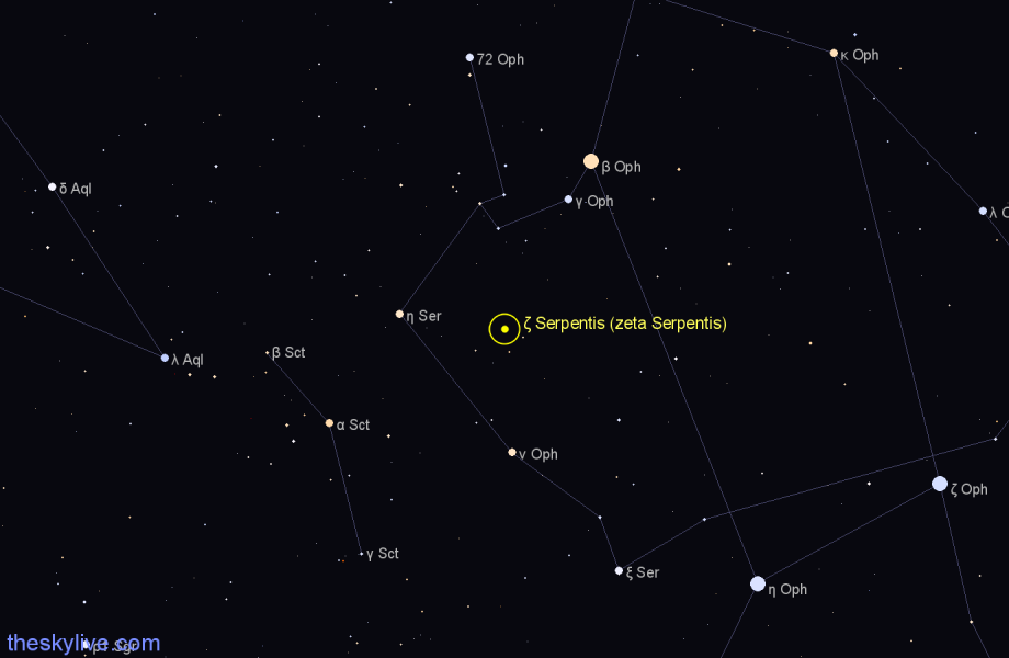 Finder chart ζ Serpentis (zeta Serpentis) star