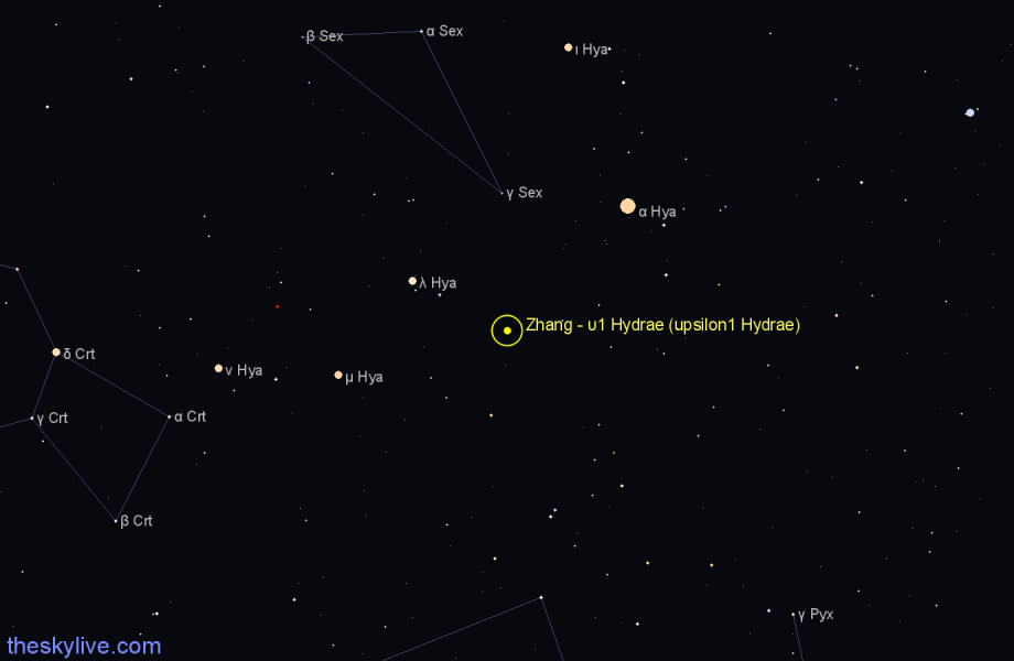 Finder chart Zhang - υ1 Hydrae (upsilon1 Hydrae) star